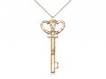  Key w/Double Hearts Neck Medal/Pendant w/Peridot Stone Only for August 