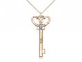  Key w/Double Hearts Neck Medal/Pendant w/Sapphire Stone Only for September 