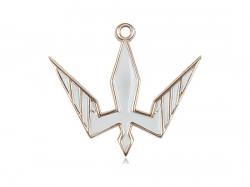  Holy Spirit White Enameled Neck Medal/Pendant Only 