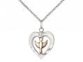  Heart/Holy Spirit Two Tone Neck Medal/Pendant Only 