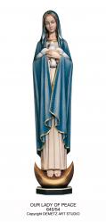  Our Lady Queen of Peace Statue in Linden Wood, 36\" - 60\"H 