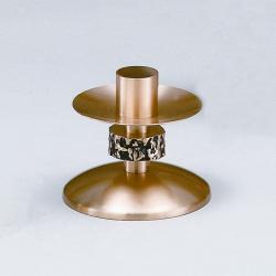 Satin Finish Bronze Altar Candlestick: 6497 Style - 3 3/4\" Ht 