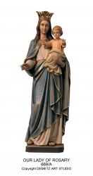  Our Lady of the Rosary w/Child Statue in Linden Wood, 36\" & 72\"H 