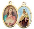  GOLD OVAL SACRED HEART/O.L OF MT. CARMEL PICTURE MEDAL (10 PK) 