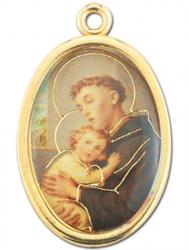  GOLD OVAL ST. ANTHONY PICTURE MEDAL (10 PK) 