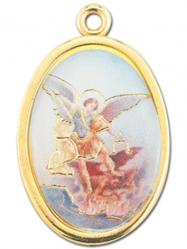  GOLD OVAL ST. MICHAEL PICTURE MEDAL (10 PK) 