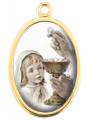  GOLD OVAL COMMUNION GIRL PICTURE MEDAL (10 PK) 