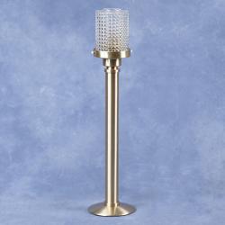  Satin Finish Bronze Acolyte Processional Candlestick: 6918 Style - Husk or 7/8\" Socket - Amber Globe 