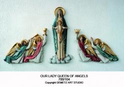  Our Lady Queen of Angels High Relief No Angels in Fiberglass, 60\"H 