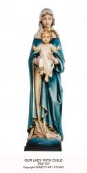  Our Lady/Madonna w/Child Statue in Linden Wood, 36\" - 84\"H 