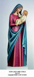  Our Lady w/Child Statue in Fiberglass, 60\"H 
