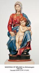  Our Lady of Bruges w/Child by Michelangelo Statue in Fiberglass, 36\" & 48\"H 
