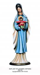  Our Lady of Lavange of Vietnam w/Child Statue in Linden Wood, 36\"H 