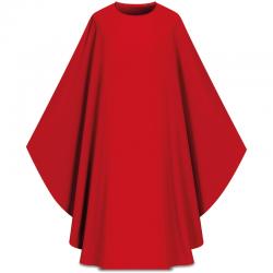  Red \"Assisi\" Chasuble Without Decoration - Elias Fabric 