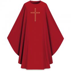  Red \"Assisi\" Chasuble - Orphfrey - Elias Fabric 