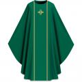  Green "Assisi" Chasuble Set - Orphrey & Cross - Elias Fabric 