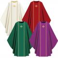  "Assisi" Chasuble Set With Orphrey & Cross - Elias Fabric - 4 Colors 