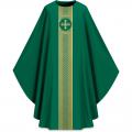  Green "Assisi" Chasuble - Woven Band - Elias Fabric 