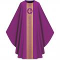  Purple "Assisi" Chasuble With Woven Band - Elias Fabric - 4 Colors 