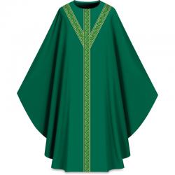 Green \"Assisi\" Chasuble - Orphrey - Elias Fabric 
