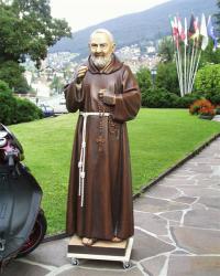  St. Padre Pio Statue in Linden Wood, 60\" & 72\"H 