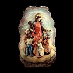  Our Lady Mother of All Nations Low Relief in Poly-Art Fiberglass, 64\"H 