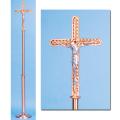  High Polish Finish Bronze Floor Processional Crucifix: 7020 Style - 86" Ht 
