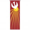  Red Printed Inside Banner - Holy Spirit Motif - Raytex Fabric 