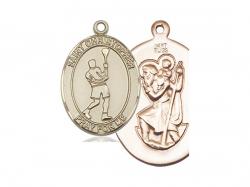  St. Christopher/Lacrosse Oval Medal/Pendant Only 
