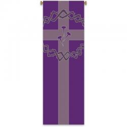  Purple Printed Inside Banner - Passion Motif - Deco Fabric 