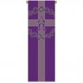  Purple Printed Banner Tapestry - Crown of Thorns/Alpha Omega 