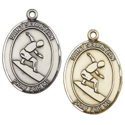  St. Sebastian/Surfing Oval Neck Medal/Pendant Only 