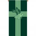  Green Printed Small Inside Banner - Wheat/Grapevine Motif - Raytex DM Fabric 