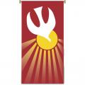 Red Printed Small Inside Banner - Holy Spirit Motif - Raytex DM Fabric 