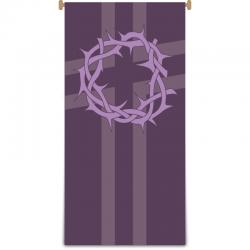  Purple Printed Small Inside Banner - Crown of Thorns Motif - Raytex DM Fabric 