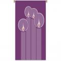  Purple Printed Small Inside Banner - Advent Motif - Deco Fabric 