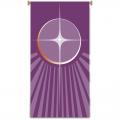  Purple Printed Small Inside Banner - Advent Star Motif - Raytex DM Fabric 
