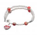  PEARLIZED BEAD ROSARY BRACELET WITH MURANO GLASS OUR FATHER BEADS 