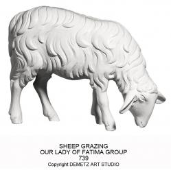  Sheep Grazing Statue for Our Lady of Fatima Group in Linden Wood, 48\" & 60\"H 