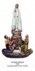  Our Lady of Fatima Group Statue 3/4 Relief in Fiberglass, 58\"H 