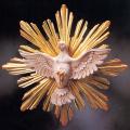  Holy Spirit w/Rays Statue in Linden Wood, 2.4" - 20"H 