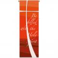  Red Printed Banner - "Be Filled With The Holy Spirit" - Deco Fabric 