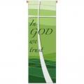  Green Printed Banner - "In God We Trust" - Deco Fabric 