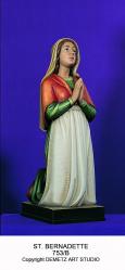  St. Bernadette of Lourdes Kneeling Statue in Linden Wood, 36\" - 72\"H 
