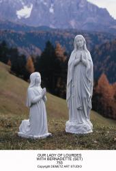  Our Lady of Lourdes Statue Only in Linden Wood, 48\" & 60\"H 