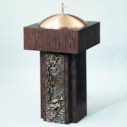  Oak Wood Baptismal Font: 7518 Style - Top 23.5\" Square 