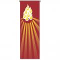 Red Printed Inside Banner - Flames Motif - Deco Fabric 