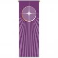  Purple Printed Inside Banner - Christmas Star Motif - Deco Fabric 