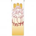  White Printed Inside Banner - Last Supper Motif - Deco Fabric 