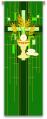  Green Banner/Tapestry - Cross, Wheat, Chalice 